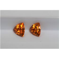 1.18ct Trillion Shape Match Pair Spessartite   Dimension 4.9x3.3