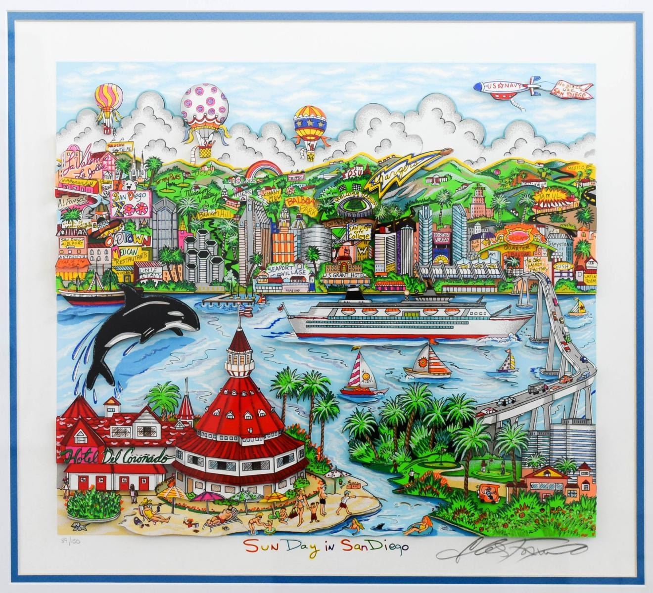 Charles Fazzino 3D Construction Silkscreen Serigraph "Sun Day in San