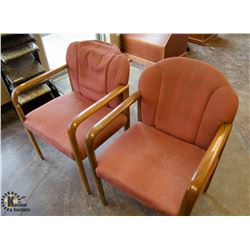 LOT OF 2 SALMON & WOOD RECEPTION CHAIRS