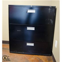 BLACK 3 DRAWER LATERAL FILING CABINET