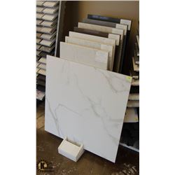 LOT OF 8 GRANITE SLABS W/ DISPLAY STAND