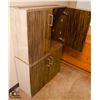 Image 1 : LOT OF 2 ZEBRA WOOD FINISH CABINETS