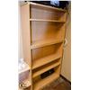 Image 1 : WOOD FINISH BOOKSHELF W/ WOOD FINISH CABINET