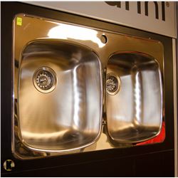 STAINLESS STEEL 2 WELL DROP-IN KITCHEN SINK