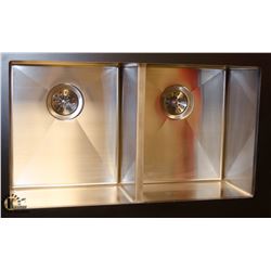 STAINLESS STEEL 2 WELL UNDERMOUNT KITCHEN SINK