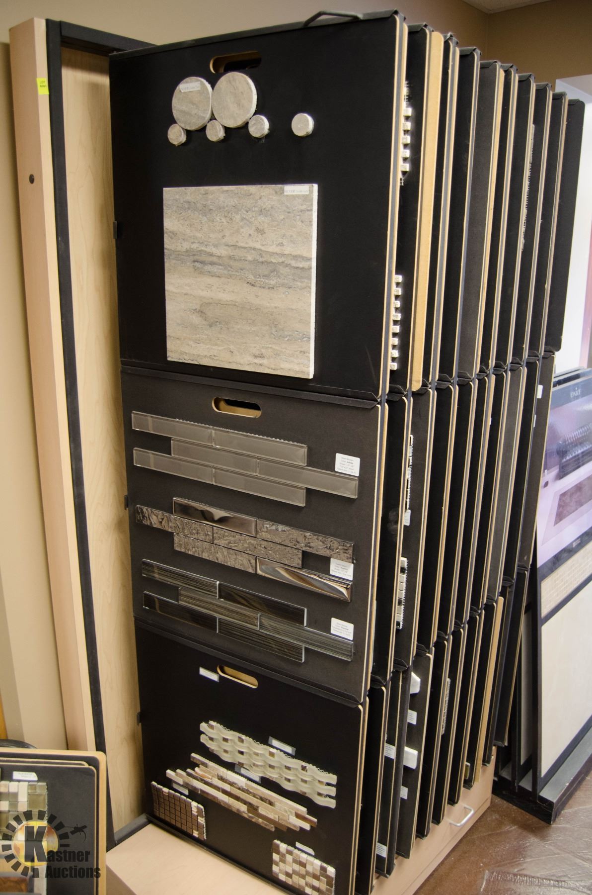 Hinge Tile Display Rack HINGED TILE DISPLAY W/ 10 DOUBLE-SIDED DISPLAYS