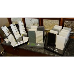 LOT OF 3 ASSORTED GRANITE DISPLAYS W/ SAMPLES