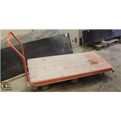 6 WHEELED FLATBED CART (ONE DAMAGED CORNER)