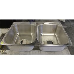 2-WELL STAINLESS STEEL DROP-IN SINK