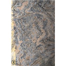 LARGE BLACK, GREY & BROWN GRANITE SLAB W/ ROUGH