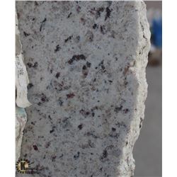 LARGE GREY & RED SPECKLED GRANITE SLAB W/ ROUGH