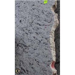 LARGE GREY & RED SPECKLED GRANITE SLAB W/ ROUGH