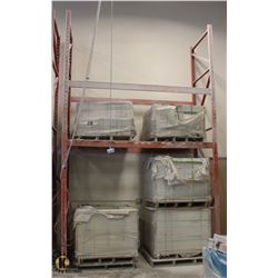 LOT OF 2 SECTIONS OF PALLET RACKING W/ 4 UPRIGHTS