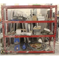 RED METAL STORAGE RACK (CONTENTS NOT INCLUDED)