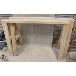 LOT OF 2 WOODEN SAW HORSES