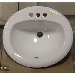 OVAL PORCELAIN DROP-IN BATHROOM SINK