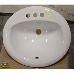 OVAL PORCELAIN DROP-IN BATHROOM SINK