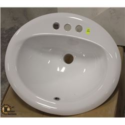OVAL PORCELAIN DROP-IN BATHROOM SINK