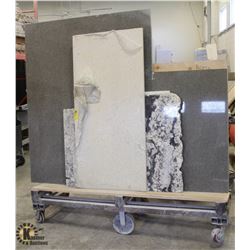 HEAVY DUTY GRANITE TRANSPORT CART W/ CONTENTS