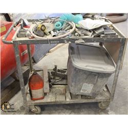 2-TIER METAL CART W/ CONTENTS 41.5"X24"X34"