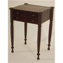 SHERATON MAHOGANY 2 DRAWER STAND W/ ROP