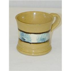 2 7/8 YELLOW WARE MUG W/ BLUE SEAWEED 