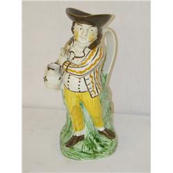 10 1/2 EARLY PRATTWARE TOBY JUG-MAN WE