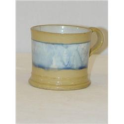 2 1/2 YELLOW WARE MUG W/ BLUE SEAWEED 