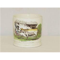 2 3/4 STAFFORDSHIRE CHILDS MUG W/ FARM