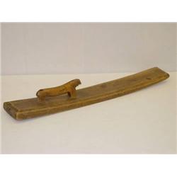 19TH CENT. MANGLE BOARD W/ FIGURAL HORS