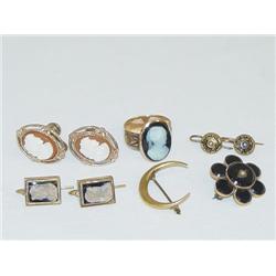 LADIES ROSE GOLD BLACK ONYX CAMEO RING,