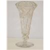 Image 1 : 9 3/4 LIBBEY CUT GLASS VASE W/ FLORAL 
