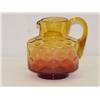 Image 1 : 4 1/2 AMBERINA THUMBRPINT PITCHER W/ A