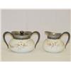 Image 1 : WAVECREST CREAMER & SUGAR W/ ENAMEL FLO