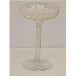 9 CUT GLASS COMPOTE IN HOBSTARS W/ 32 