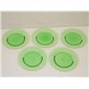 Image 1 : SET (5) 8 1/2 GREEN STEUBEN PLATES-ACI
