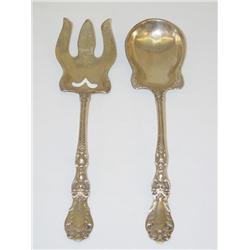 2 PC. STERLING SILVER SALAD SET: 9 3/4
