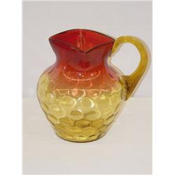 8 AMBERINA THUMBPRINT PITCHER W/ APPLI