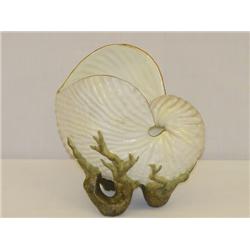 7 TEPLITZ NAUTILUS SHELL VASE W/ SUPPO