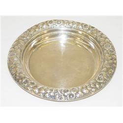 7 STERLING WINE COASTER W/ FLORAL REPO