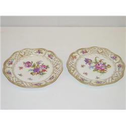 (2) 8 1/4 DRESDEN RETICULATED PLATES D