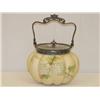 Image 1 : 5 1/2 19TH CENT. SATIN GLASS MELON FOR