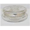 Image 1 : 5 3/4 OVAL CUT GLASS DRESSER BOX W/ SI
