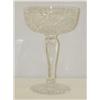 Image 1 : 8 CUT GLASS COMPOTE W/ TEAR DROP STEM-