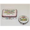 Image 1 : (2) EARLY FAIENCE SMALL HINGE TOP BOXES