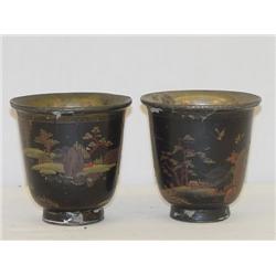 PR. 3 1/2 SHEFFIELD SILVER BEAKERS W/ 