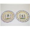 Image 1 : (2) 9 3/4 QUIMPER PLATES W/ SCALLOPED 