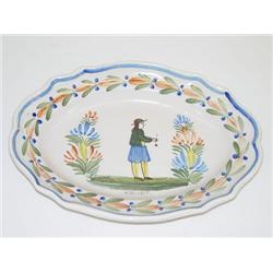 11 1/4 QUIMPER OVAL PLATTER W/ SCALLOP