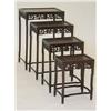 Image 1 : NESTED SET OF (4) ORIENTAL CARVED TEAKW