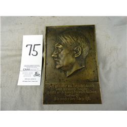 Brass/Bronze Hitler Wall Plaque